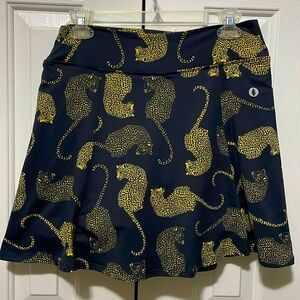 Dona Jo  Brand Leopard print Golf Skort  . Black and yellow